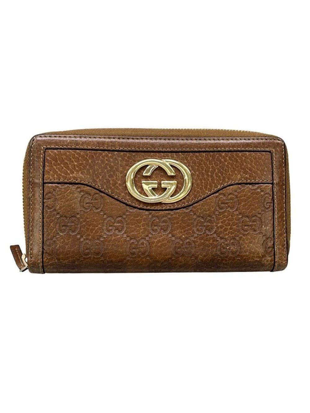 Gucci Wallet Sookieguccissima Line Dark Brown Zip Around Leather